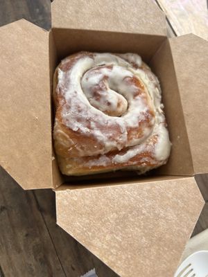Cinnamon roll  at Wandering Goat Coffee Co. in Eugene