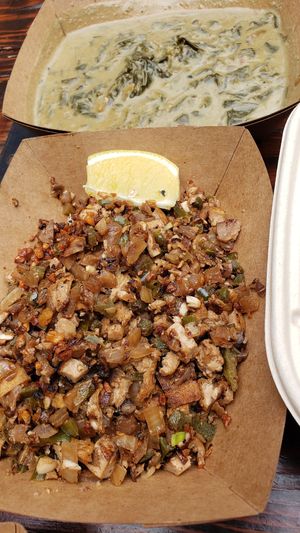 Vegan sisig and laing - so incredible! at Chef Reina in Brisbane