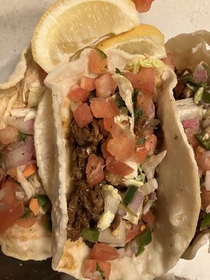 Enjoyed delicious carne asada & shrimp tacos. I also had a Caesar salad but ate it before I realized I needed a photo!😆🧡  at Chef Reina in Brisbane