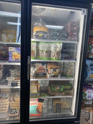 Frozen items at Urthly Vegan Market in Garden Grove