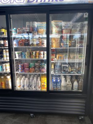 Refrigerated items at Urthly Vegan Market in Garden Grove