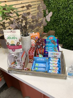 Snacks to purchase at the checkout counter  at Urthly Vegan Market in Garden Grove