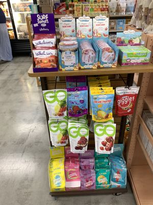 Assorted gummy snacks at Urthly Vegan Market in Garden Grove
