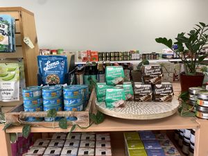 Loma Linda products and puddings at Urthly Vegan Market in Garden Grove