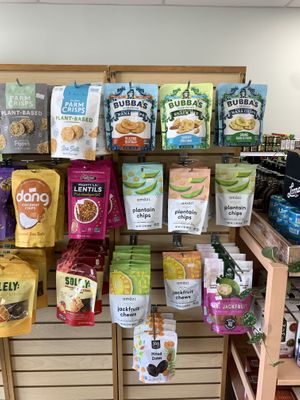 Vegetable and other plant based chips at Urthly Vegan Market in Garden Grove