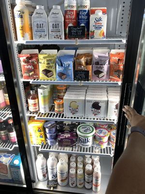 Refrigerated section 5 at Urthly Vegan Market in Garden Grove