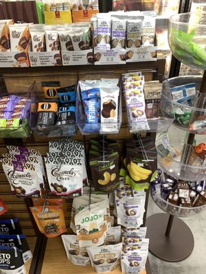 Vegan cups and other snacks  at Urthly Vegan Market in Garden Grove