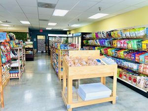 Interior (there’s more to the left out of frame)  at Urthly Vegan Market in Garden Grove