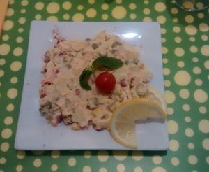 Ensaladilla rusa at Loving Hut in Madrid