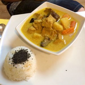 curry  at Loving Hut in Madrid