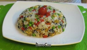 Rice with seaweed at Loving Hut in Madrid