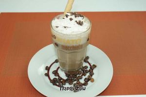 vegan capuccino at Loving Hut in Madrid