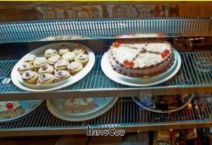 vegan cake bar at Loving Hut in Madrid