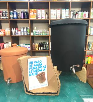 Purificadores de agua, hechos de arcilla, carbón activado y plata coloidal. @ecofiltros at Ángel Azul Mercado Natural in La Fortuna