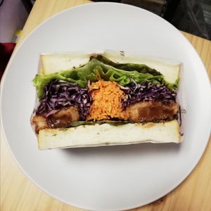 Vegan cutlet sandwich at Marbre Vegan in Tokyo