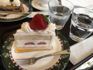 Strawberry Cake at Marbre Vegan in Tokyo