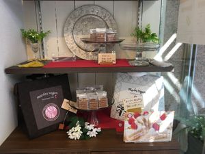 Small cookie packages to take home at Marbre Vegan in Tokyo