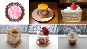 All yummy vegan cakes especially the strawberry shortcake light and fluffy! :) at Marbre Vegan in Tokyo