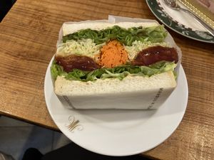 Katsu sandwich  at Marbre Vegan in Tokyo