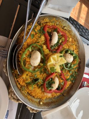 Vegan paella with no peas, olives, peppers nor aubergines   at Alfonso in Tenerife