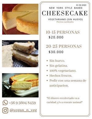 - Cheesecake horneado🧀 vegetariano (sin huevo sin gelatina y sin grasa animal) 🤤 at Vegan n Veg  in Iquique