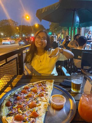 Pizza vegana at La Pizzeria de las Tortugas Ninja in Rosario