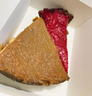 Apple and raspberry pies at Paradise Food in Skopje