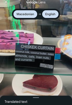 Interesting Google Translation! at Paradise Food in Skopje