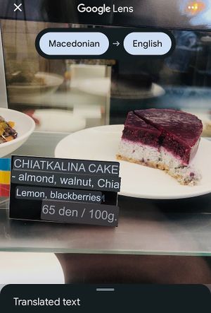 Chia cake at Paradise Food in Skopje