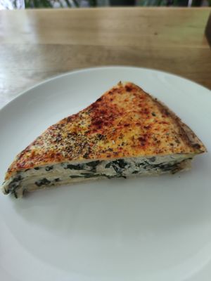 Vegan lasagna with spinach at Paradise Food in Skopje