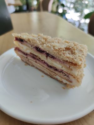 Vegan cherry dessert at Paradise Food in Skopje