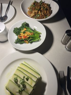 Raw zucchini lasagna, broccolini, mushroom tagliatelle    at Terras at CIVANA in Carefree