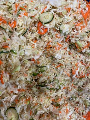 Curtido- pickled cabbage served with pupusas at Tias in St George