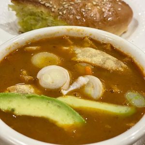 Vegan chikin' tortilla soup at Tias in St George