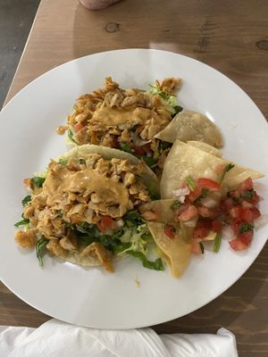Vegan Chicken tacos  at Tias in St George