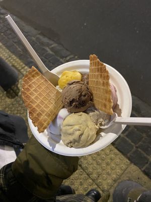 the “Flight” - 8 scoops, all different vegan flavours   at Duck Island Ice Cream in Auckland