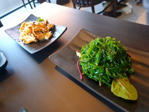 Seaweed & mushroom salads at OKAMI in Bendigo