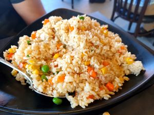 Veg fried rice (ask for oil instead of butter & no egg) at OKAMI in Bendigo