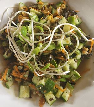 Cucumber salad at Vegan Society in Chiang Mai