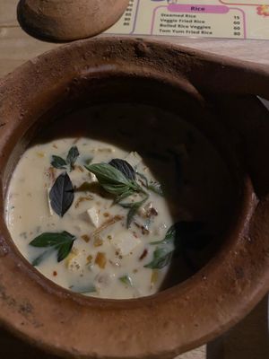 Thai Yellow Veg Curry (and tofu)   at Vegan Society in Chiang Mai