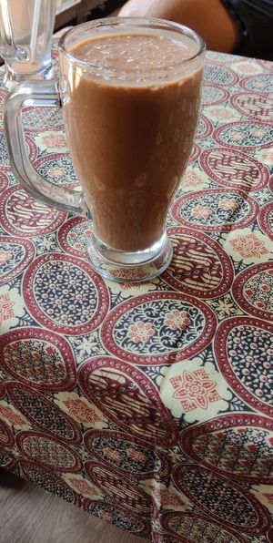 Banana cacao shake at Vegan Society in Chiang Mai