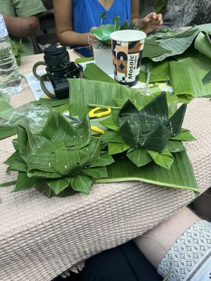 Making Krathongs!   at Vegan Society in Chiang Mai