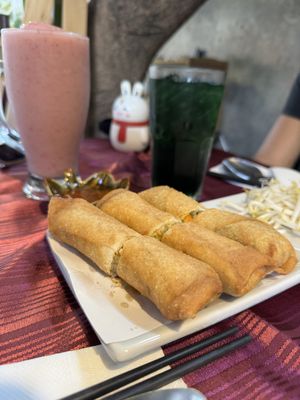 Spring rolls  at Vegan Society in Chiang Mai