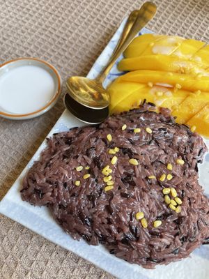 Mango sticky rice  at Vegan Society in Chiang Mai