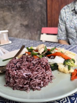 stir fry mixed veggies and tofu  at Vegan Society in Chiang Mai