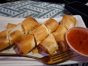 Spring rolls at Vegan Society in Chiang Mai