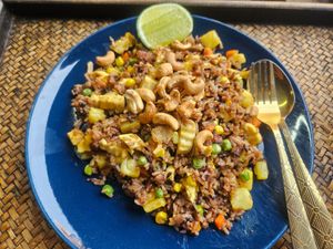 Pineapple fried rice at Vegan Society in Chiang Mai