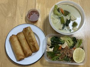 Spring rolls  at Vegan Society in Chiang Mai