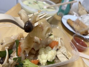 Pad see ew (gluten free)with 3 kinds of mushrooms   at Vegan Society in Chiang Mai