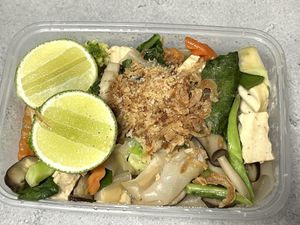 Pad see ew! Really good textured noddles  at Vegan Society in Chiang Mai